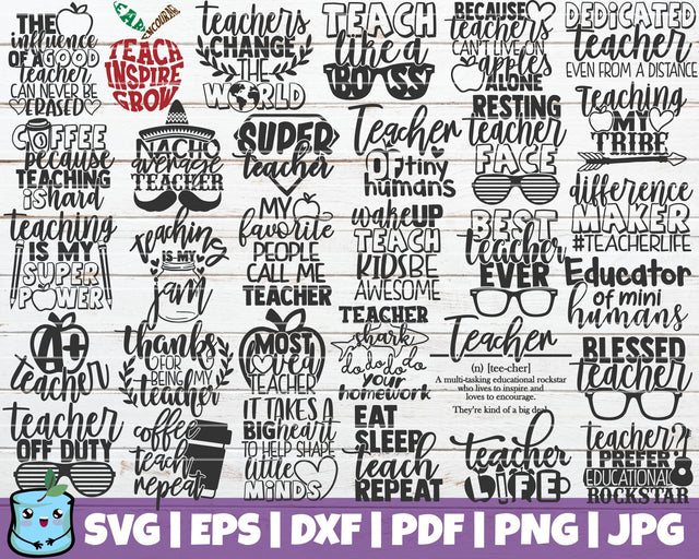 Teacher SVG Bundle SVG MintyMarshmallows 