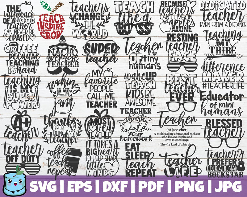 Teacher SVG Bundle SVG MintyMarshmallows 