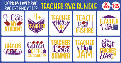 Teacher SVG Bundle SVG MStudio 
