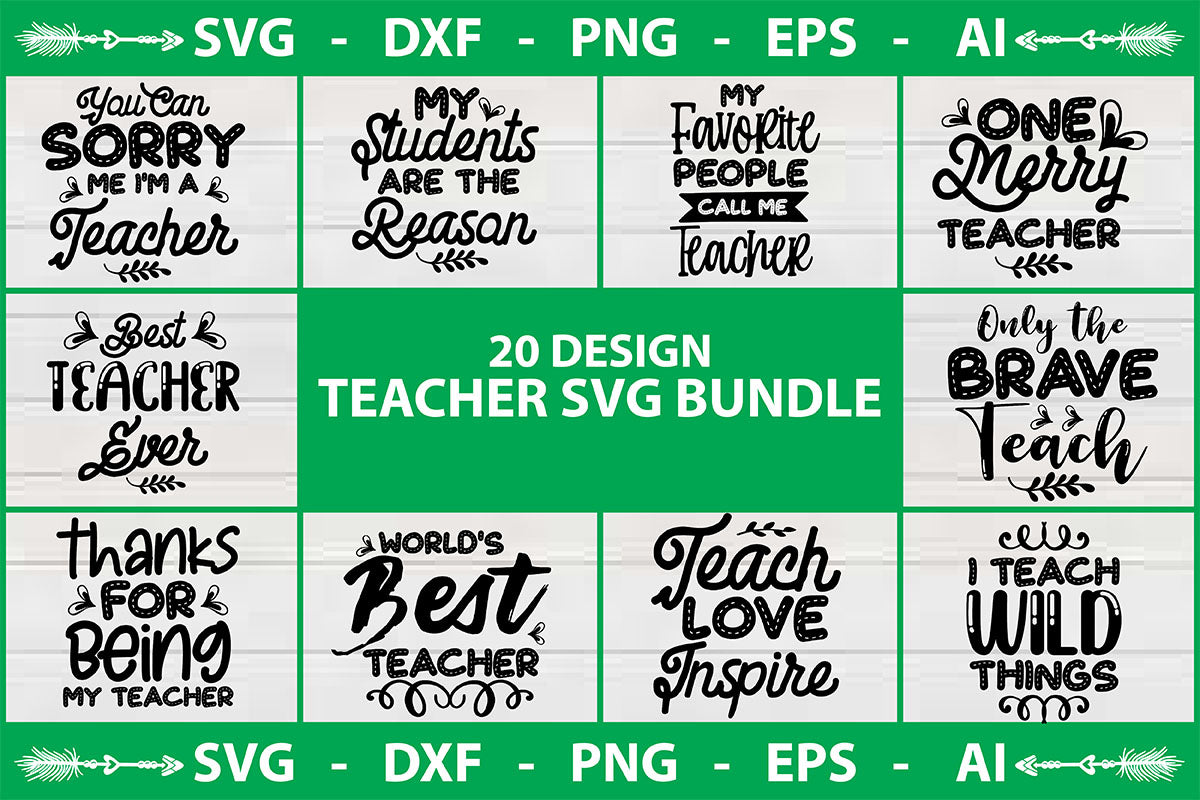 Teacher SVG Bundle - So Fontsy