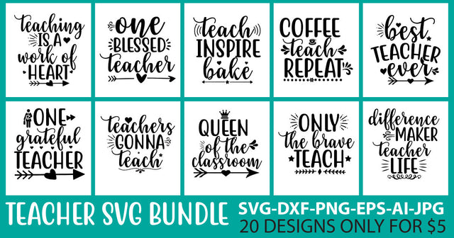 Teacher SVG Bundle SVG Syaman 