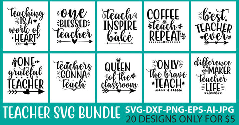 Teacher SVG Bundle SVG Syaman 