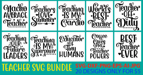 Teacher Svg Bundle SVG Syaman 