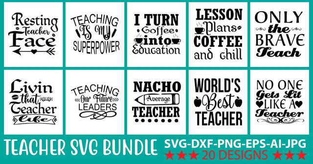 Teacher SVG Bundle SVG Syaman 