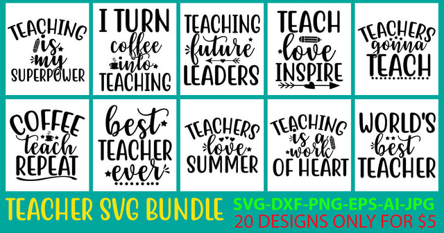Teacher SVG Bundle SVG Syaman 