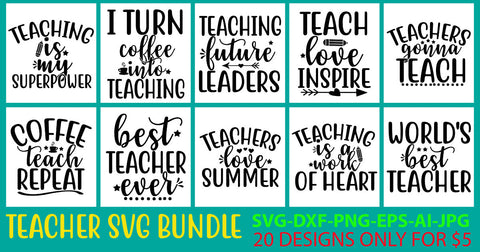 Teacher SVG Bundle SVG Syaman 