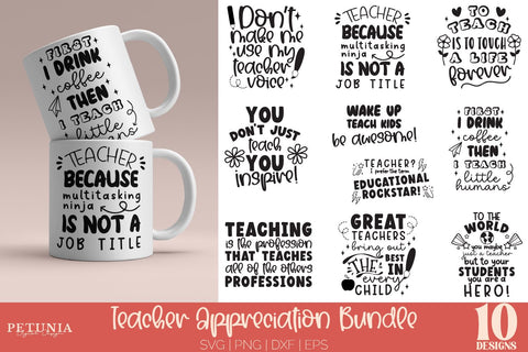 Teacher SVG Bundle | Teacher Appreciation SVG SVG Petunia Digital Design 