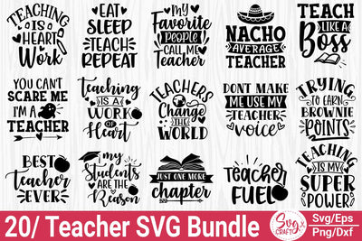 Teacher Svg Bundle, Teacher Svg, Teacher Appreciation Svg, Funny Svg, School, Teacher, Shirt Svg, Last Day of School, Cut Files, Svg,Png,Dxf SVG Svgcraft 