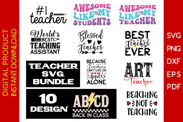 Teacher SVG Bundle Vol: 1 SVG Creativedesigntee 