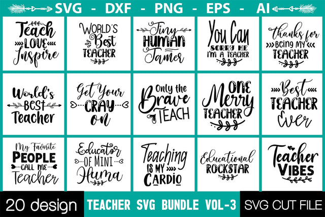 Teacher SVG Bundle vol-3 SVG Nbd161 