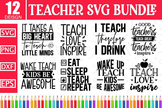Teacher Svg Bundle.Teacher Quote Svg, Teacher Svg, SVG Designangry 