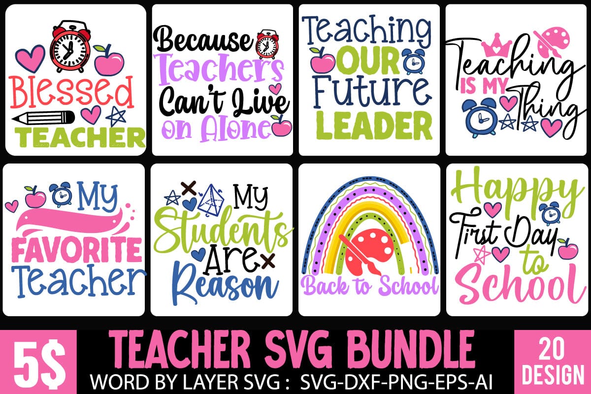 Teacher SVG Bundle,Teacher Sublimation Bundle, Teacher SVG Bundle ...