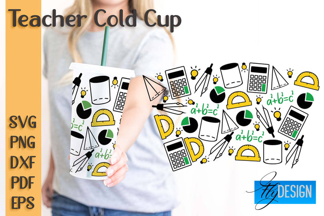 Teacher SVG Cold Cup | Teacher Wrap SVG | Cold cup Wrap SVG SVG Fly Design 