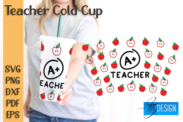 Teacher SVG Cold Cup | Teacher Wrap SVG | Cold cup Wrap SVG SVG Fly Design 