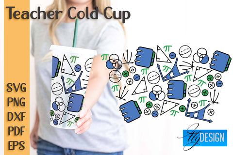 Teacher SVG Cold Cup | Teacher Wrap SVG | Cold cup Wrap SVG v.2 SVG Fly Design 