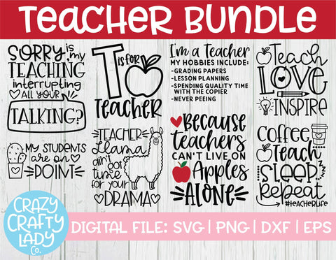 Teacher SVG Cut File Bundle - So Fontsy