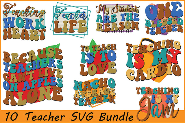 Teacher SVG Design Bundle SVG Cricut Files SVG Rupkotha 