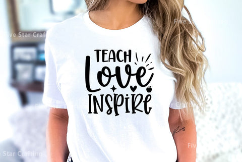 Teacher SVG Design, Teach Love Inspire SVG FiveStarCrafting 