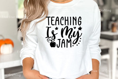 Teacher SVG Design, Teaching Is My Jam SVG FiveStarCrafting 