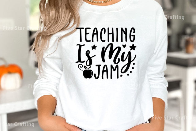 Teacher SVG Design, Teaching Is My Jam SVG FiveStarCrafting 