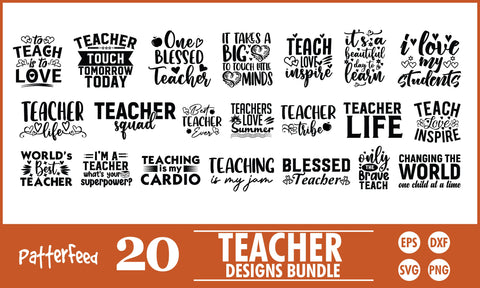 Teacher SVG Designs Bundle SVG PatternFeed8 