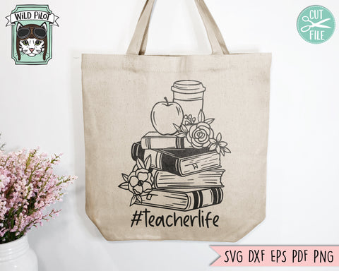 Teacher SVG file Bundle, Back to School svg, Teacher Gift svg bundle, Teach Love Inspire cut file, Teacher Life svg files, Teacher Monogram SVG SVG Wild Pilot 