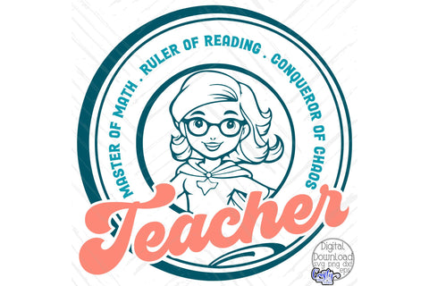 Teacher Svg, Master Of Math Ruler Of Reading SVG Crafty Mama Studios 