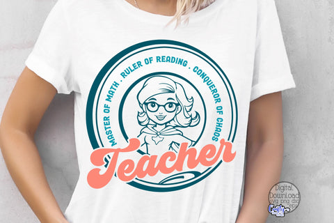 Teacher Svg, Master Of Math Ruler Of Reading SVG Crafty Mama Studios 