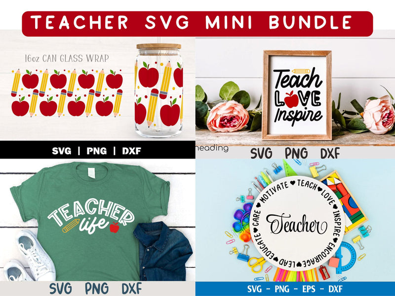 Teacher SVG Mini SVG Bundle - So Fontsy