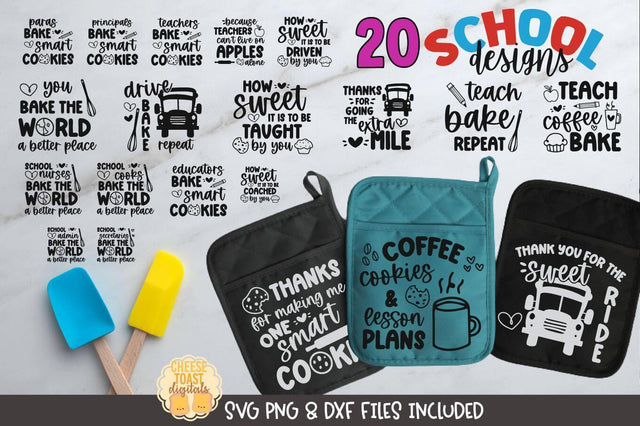 Teacher SVG | School Pot Holder SVG Bundle SVG Cheese Toast Digitals 