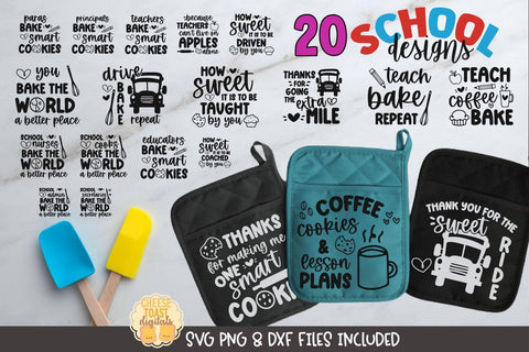 Teacher SVG | School Pot Holder SVG Bundle SVG Cheese Toast Digitals 