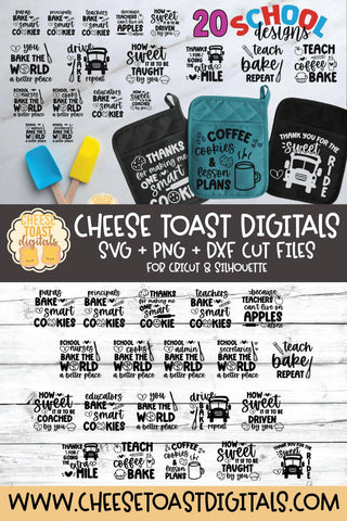 Teacher SVG | School Pot Holder SVG Bundle SVG Cheese Toast Digitals 