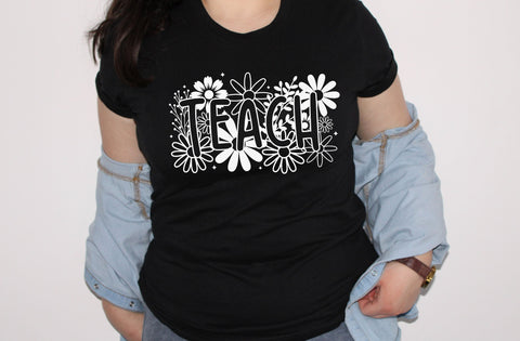 Teacher svg, Teacher flower svg, Flower svg, Shirt, Teach svg, Dedicated teacher svg, School svg, SVG,PNG, EPS, Instant Download, Cricut SVG MD mominul islam 