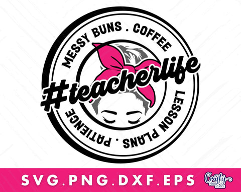 Teacher Svg, Teacher Life, Coffee Patience SVG Crafty Mama Studios 