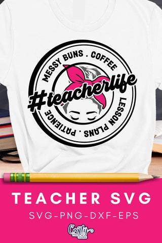Teacher Svg, Teacher Life, Coffee Patience SVG Crafty Mama Studios 