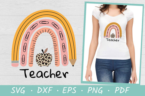Teacher SVG | Teacher Rainbow | Teacher leopard apple SVG SVG Irina Ostapenko 