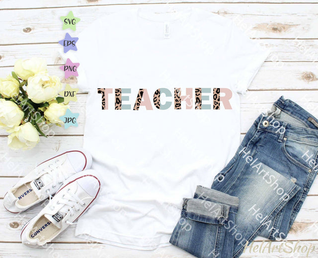 Teacher Svg, Teacher Shirt Svg, Leopard Print Svg SVG _HelArtShop_ 