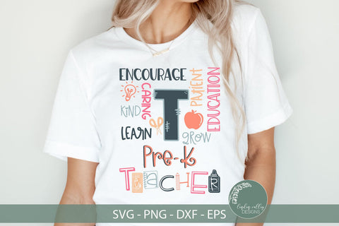 Teacher SVG-Teacher Word Art SVG-Education Typography SVG SVG Linden Valley Designs 