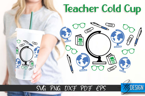 Teacher SVG | Teacher Wrap SVG | Cold cup Wrap SVG | School Cold Cup | Teacher Wrap Template | Starbucks Wrap SVG Fly Design 