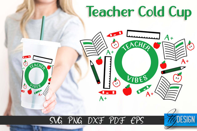 Teacher SVG | Teacher Wrap SVG | Cold cup Wrap SVG | School Cold Cup | Teacher Wrap Template | Starbucks Wrap SVG Fly Design 