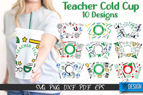 Teacher SVG | Teacher Wrap SVG | Cold cup Wrap SVG | School Cold Cup | Teacher Wrap Template | Starbucks Wrap SVG Fly Design 