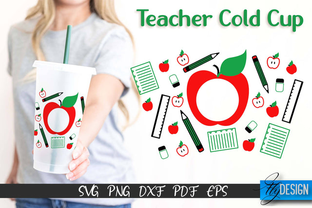 Teacher SVG | Teacher Wrap SVG | Cold cup Wrap SVG | School Cold Cup | Teacher Wrap Template | Starbucks Wrap SVG Fly Design 