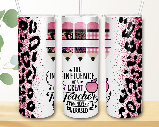 Teacher Teach Love And Inspire 20oz Skinny Tumbler Png, Leopard Teacher Tumbler, Back To School Tumbler, Caffeinate and Educate Tumbler Sublimation sassyprint 
