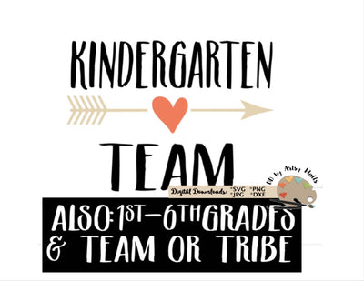 Teacher team shirts svg - first day of school t-shirts - Kindergarten, first grade, second grade... SVG The Artsy Spot 