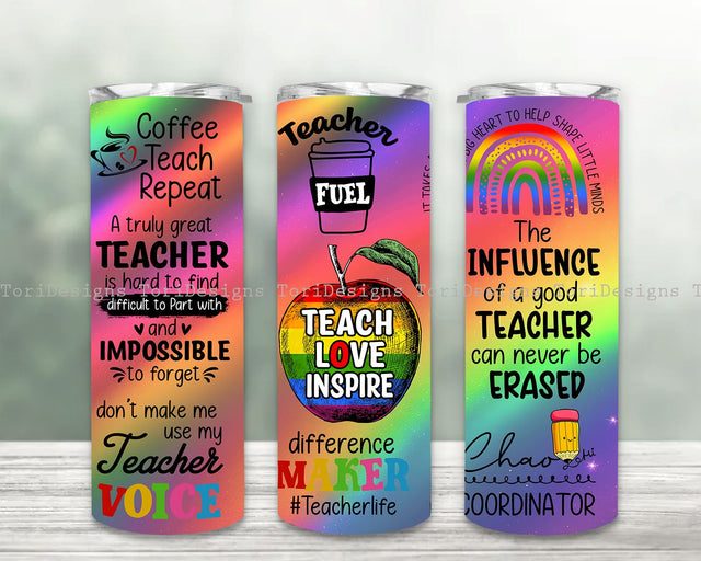 Teacher Tumbler 20oz Skinny Tumbler Design Sublimation, Teacher Pencil Tumbler Template, Teacher Appreciation Tumbler Sublimation ToriDesigns 