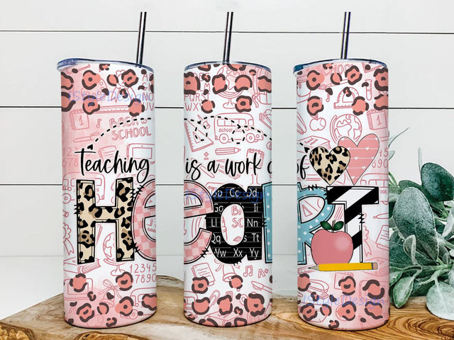 Teacher Tumbler PNG, 20oz Skinny Tumbler Sublimation Design Template, School Tumbler Wrap, Teacher Tumbler Wrap Sublimation iStyleDesign 