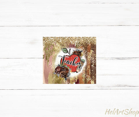 Teacher Tumbler PNG Sublimation, Apple Png Sublimation _HelArtShop_ 
