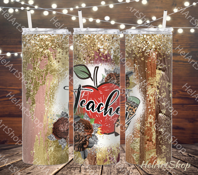 Teacher Tumbler PNG Sublimation, Apple Png Sublimation _HelArtShop_ 