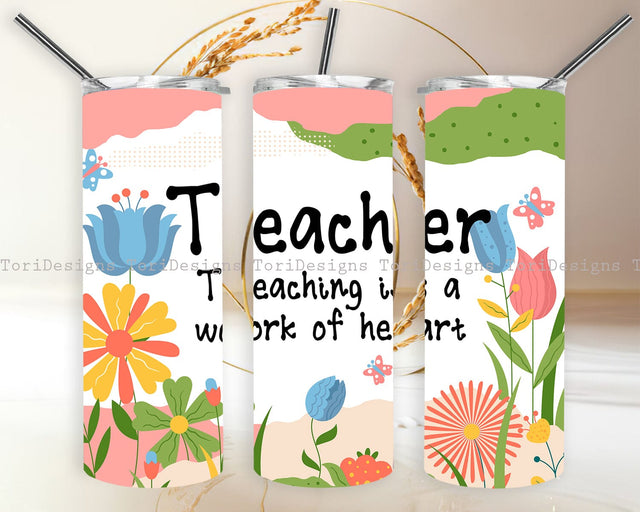Teacher Tumbler PNG Sublimation Design Sublimation ToriDesigns 