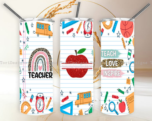 Teacher Tumbler PNG Sublimation Design Sublimation ToriDesigns 